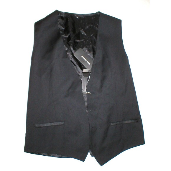 New NWT Mens 38 Vest Designer Italy Dolce & Gabbana Wool Silk Black 48 Nice - Picture 1 of 7